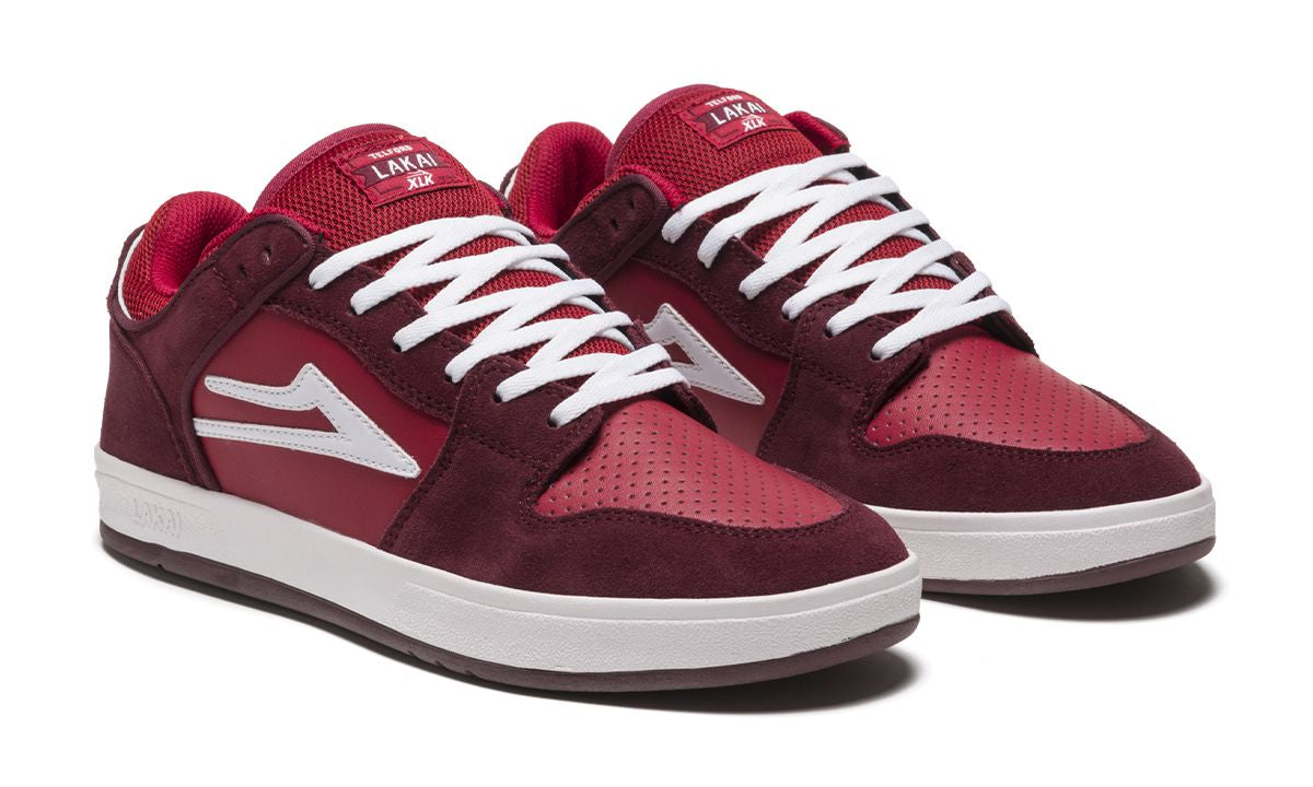 Lakai Telford Low Skate Shoes - Burgundy/Cardinal Suede02.jpg