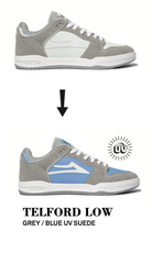 Lakai Telford Low Skate Shoes - Grey/Blue UV Suede SHADE TO SUN.png