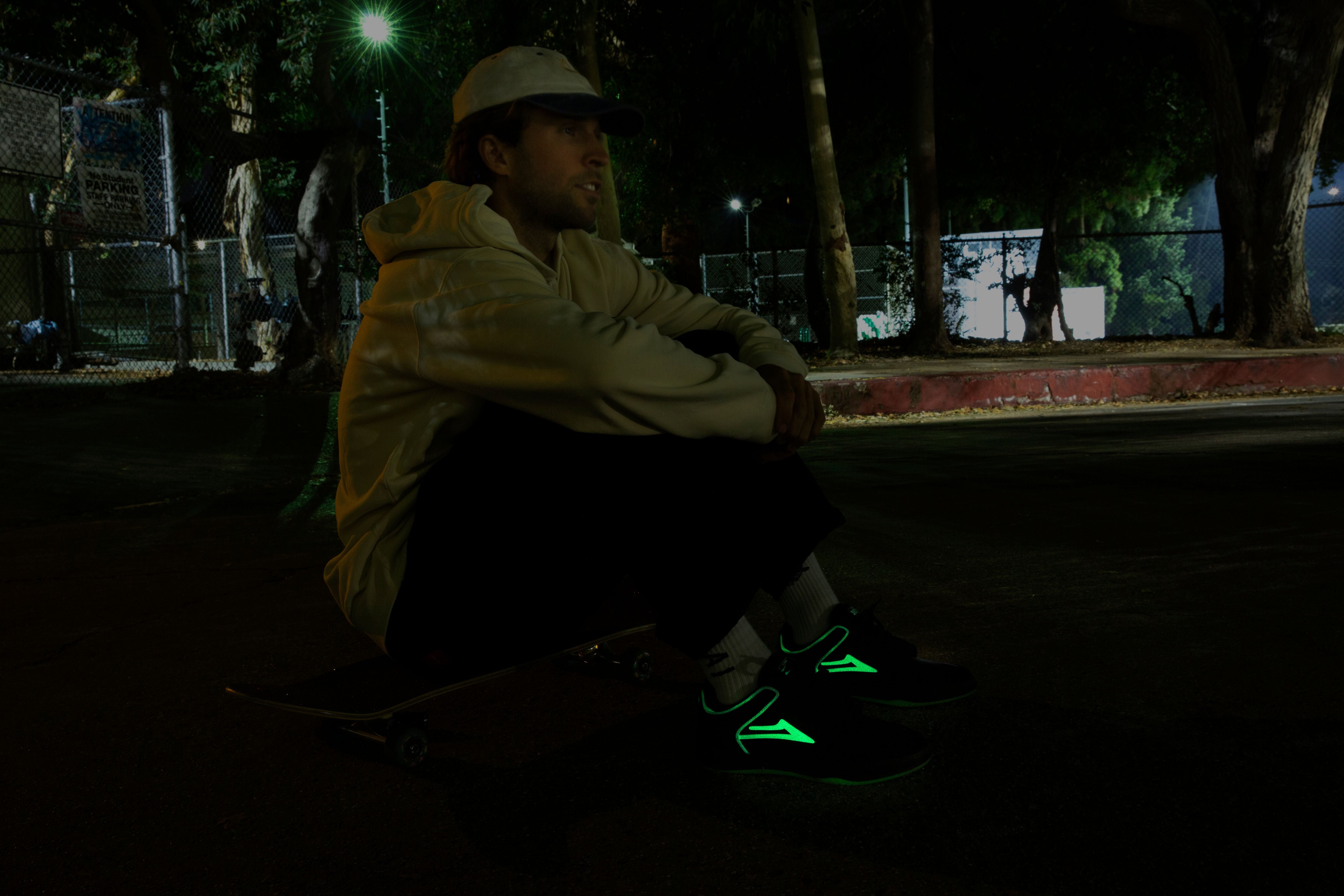 Lakai Telford Low Skate Shoes - Black/Glow Suede.jpg