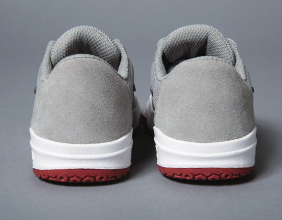 Lakai Brighton Kids Grey Red Suede Skate Shoes lifestlye 3.png