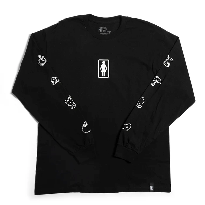 Girl x Hello Kitty 50th Sleeve LS Tee Black.png