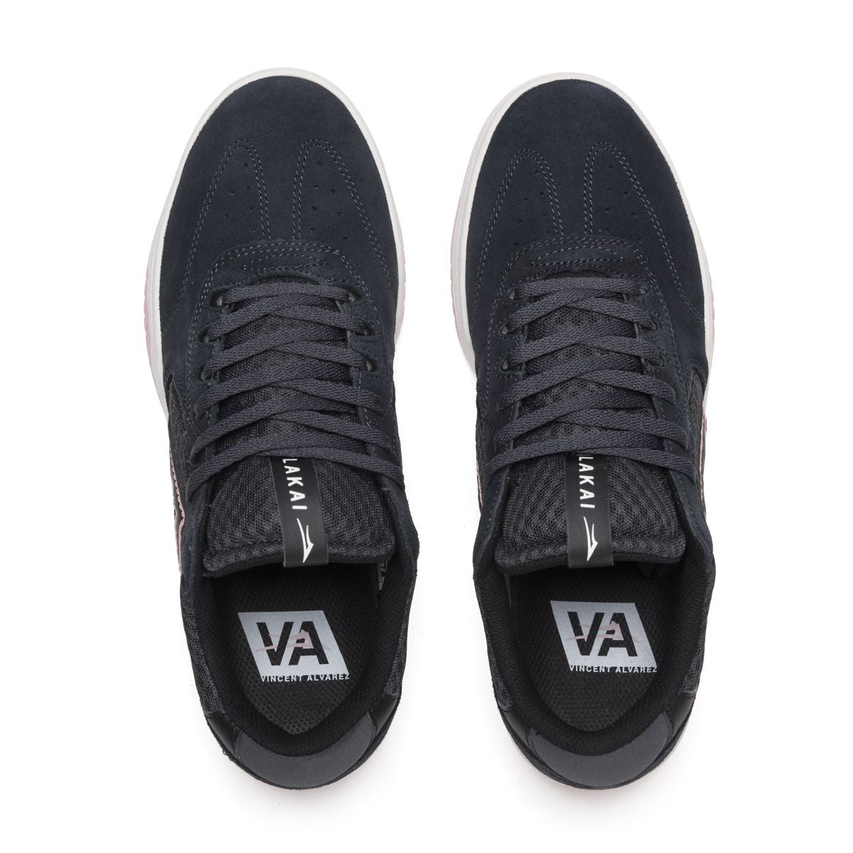 Lakai Atlantic Skate Shoes - Charcoal/Pink Suede TOP.jpg