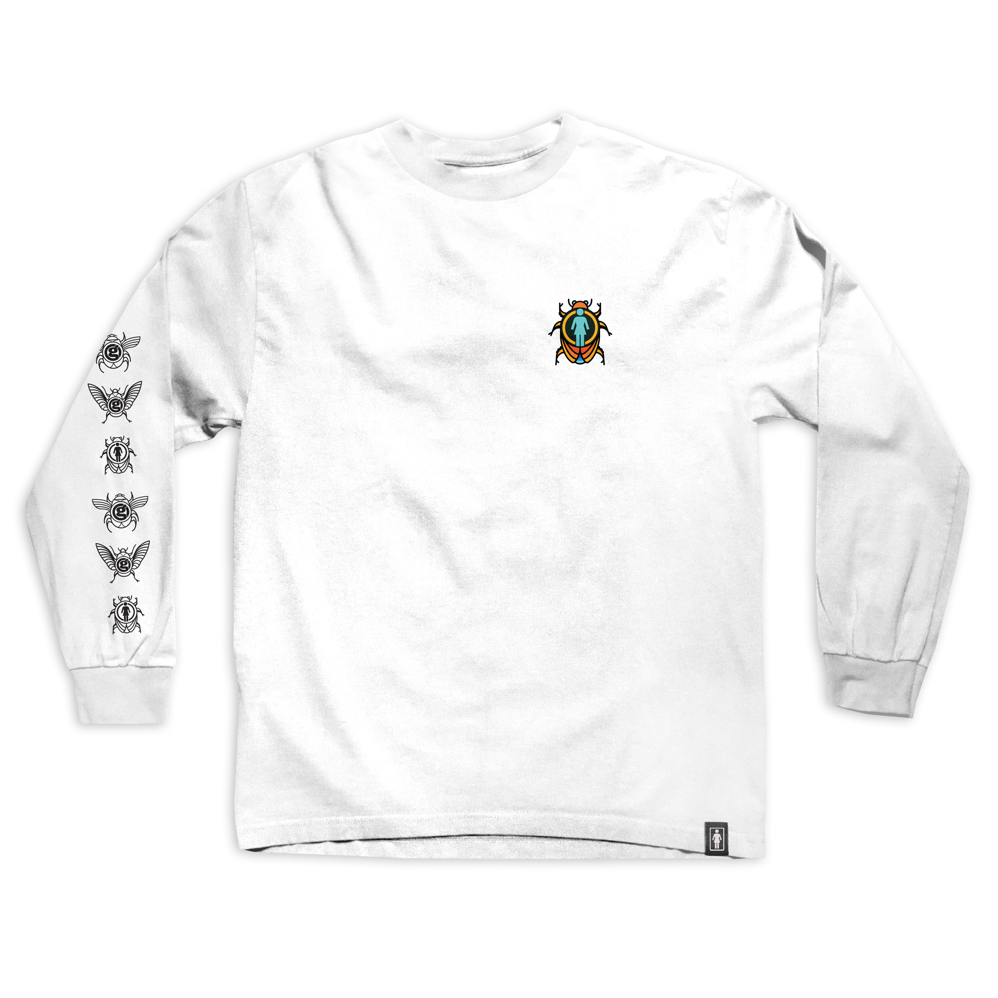 Girl Beetle Attack LS Tee White.png