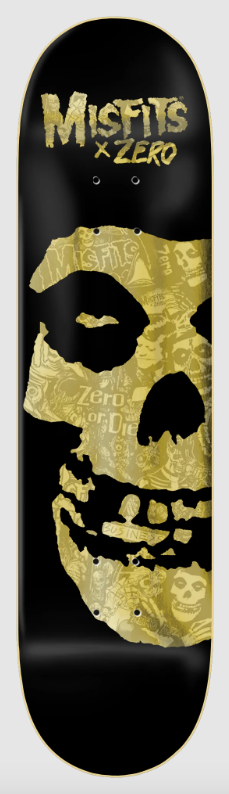 Zero Skateboard Deck x Misfits Fiend Skull Collage Gold Foil.png