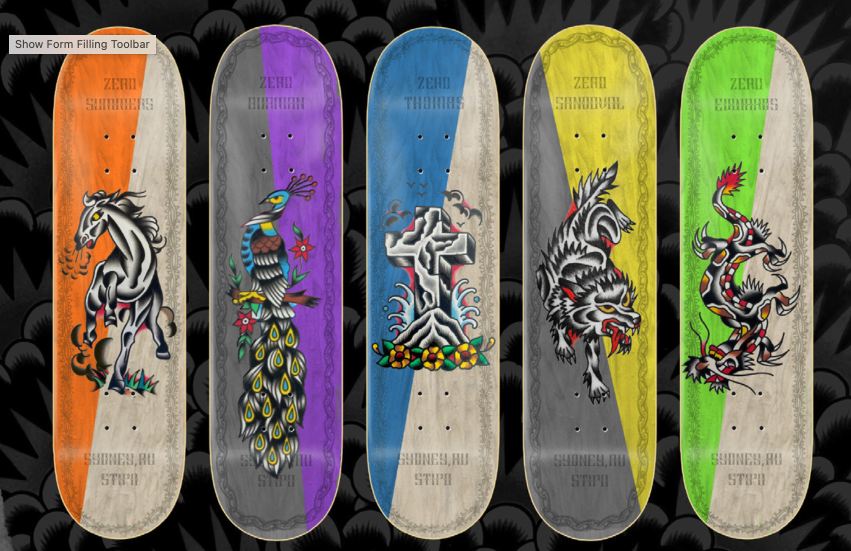 Zero x Nik Stipo Skateboard Deck.png