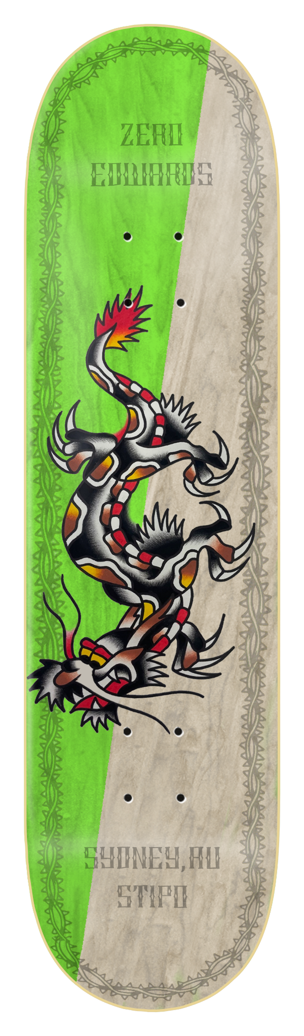 Zero x Nik Stipo Skateboard Deck Forest Edwards.png