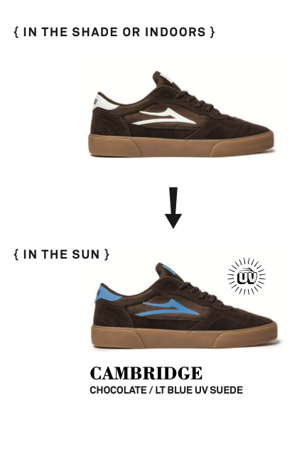 Lakai Cambridge Skate Shoes - Chocolate/Light Blue UV Suede SHADE TO SUN.png