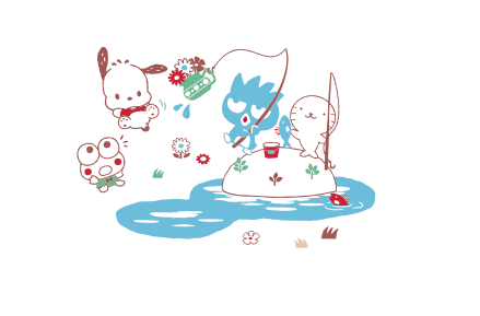 Girl Hello Kitty and Friends Fishing LS Tee Charcoal 2.png